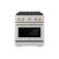 Front. ZLINE - Autograph 30 in. 4.2 cu. ft. Freestanding Paramount Dual Fuel Range w/ DuoPro Cooktop in Satin Steel & Bronze Accents - Stainless Steel.