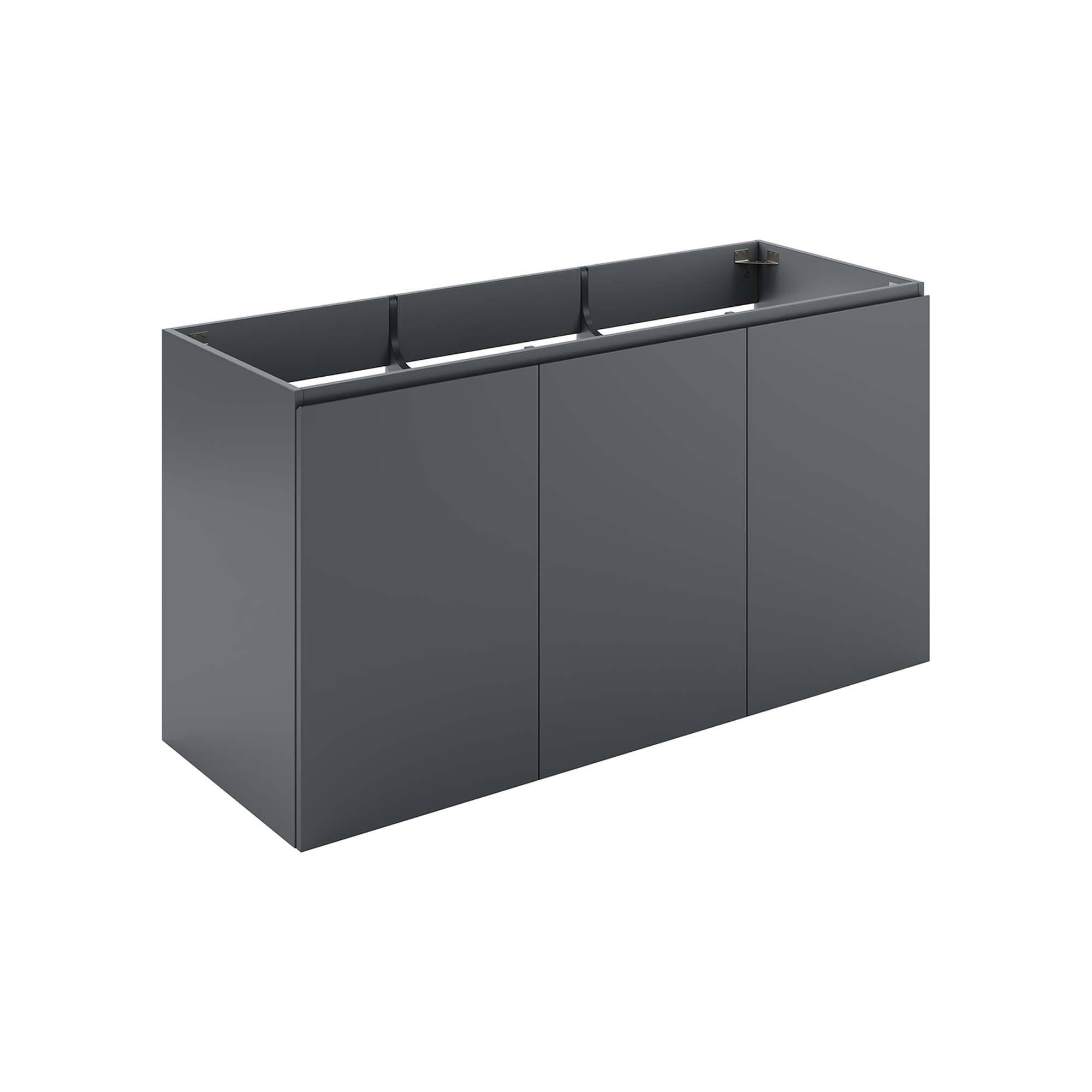 Alt View 2. Modway - Bryn Wall-Mount Bathroom Cabinet Basin Not Included - Gray.