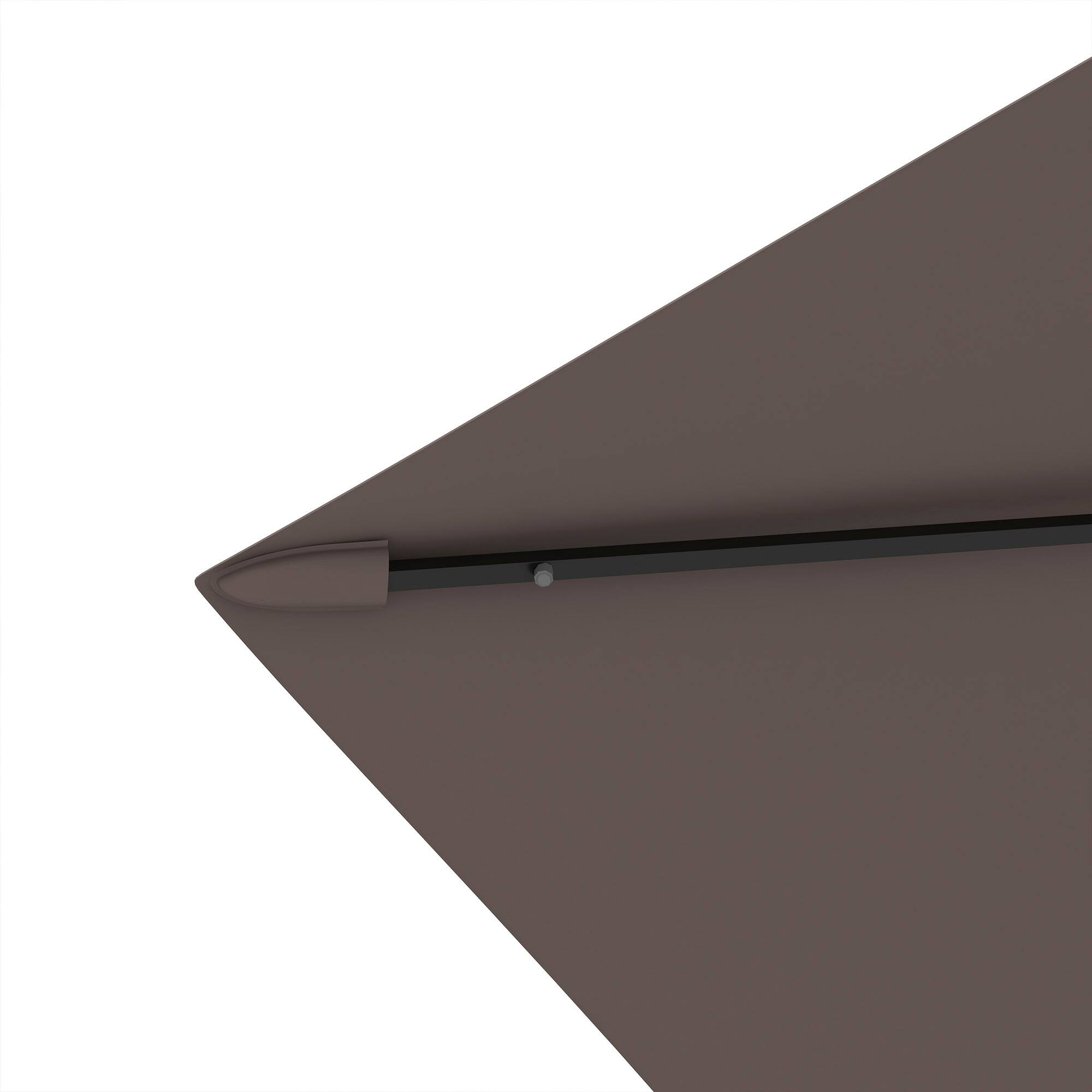 Alt View 5. Outsunny - 9' x 7' Solar Umbrella, LED Lighted Patio Umbrella for Table or Base with Tilt & Crank, Outdoor Umbrella for Garden - Tan.