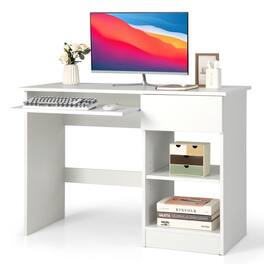 Kadyn - Wooden Computer Desk with CPU Stand- Home Office Desks, Gaming Computer Desks for Study,Working,Writing - White