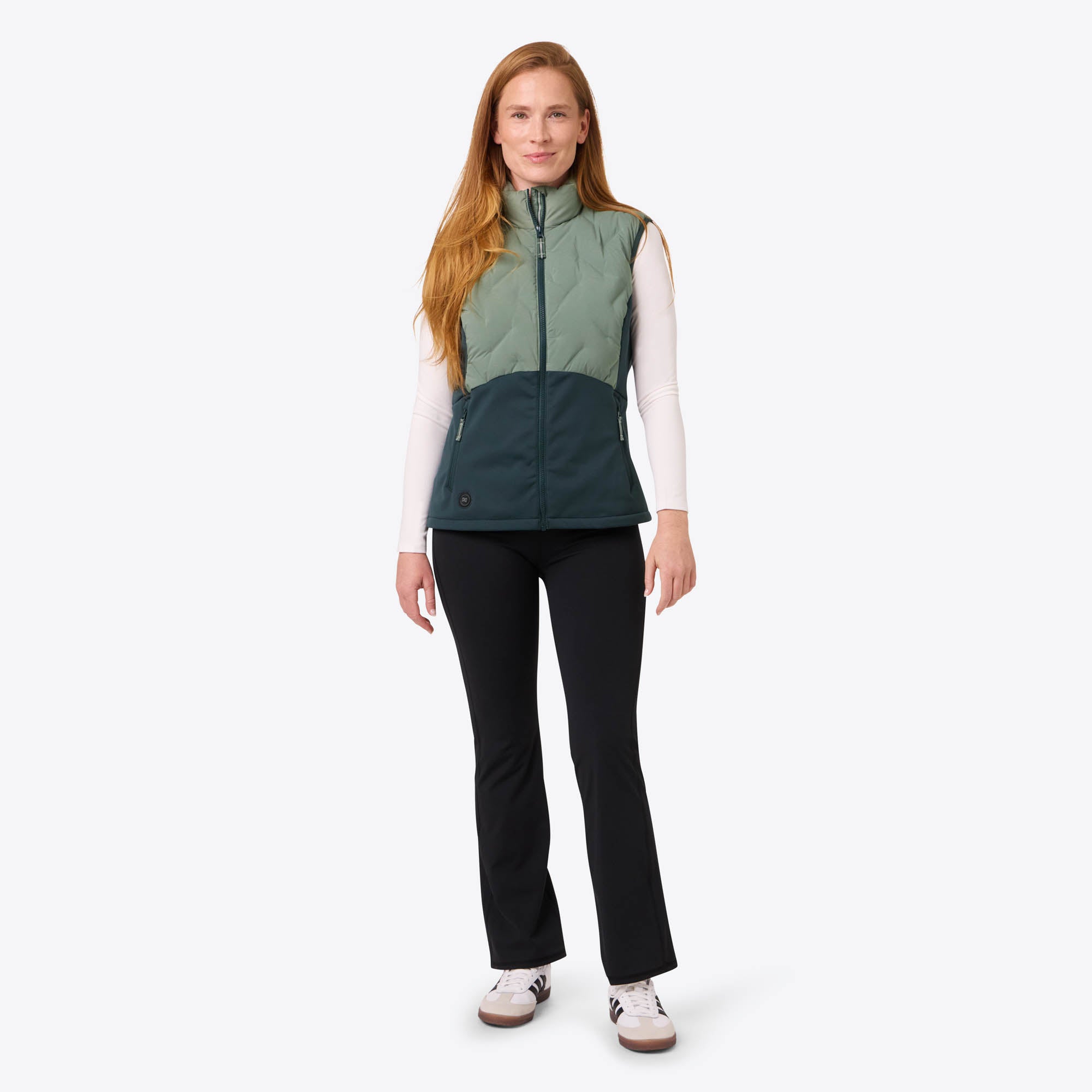 Alt View 2. Mobile Warming - Women's Aria Hybrid Heated Vest - Sage/Olive.