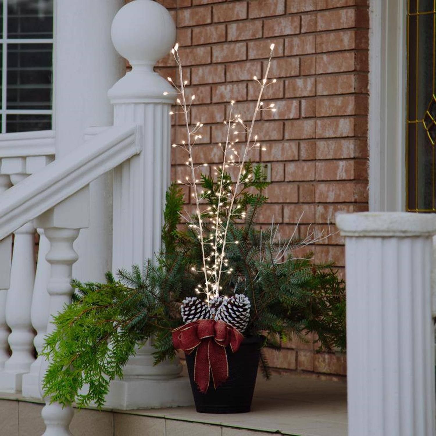 Angle. Celebrations - Celebrations LED Warm White Lighted Branches 38 in. Yard Decor - Warm White.