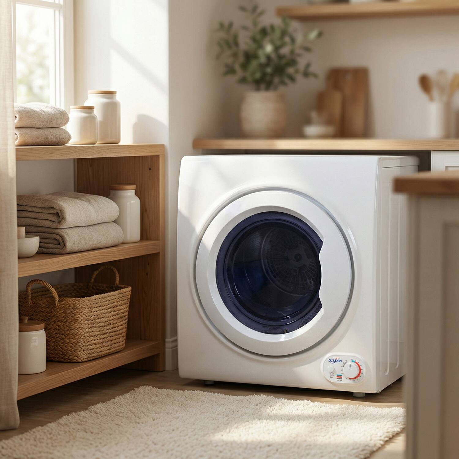 Alt View 9. Golden - 3.5 Cu. Ft. Portable Electric Clothes Dryer - White.