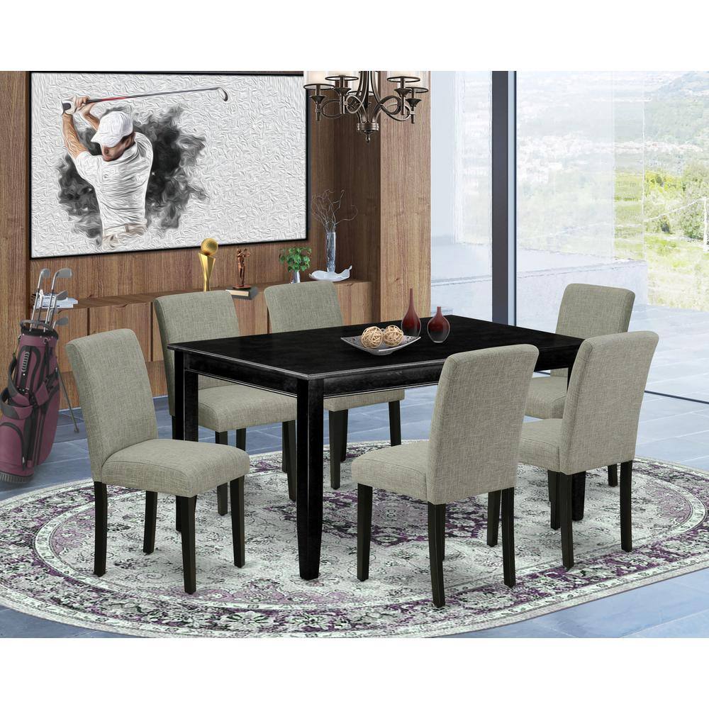 Left. East West Furniture - Dining Room Set Black - Brown.