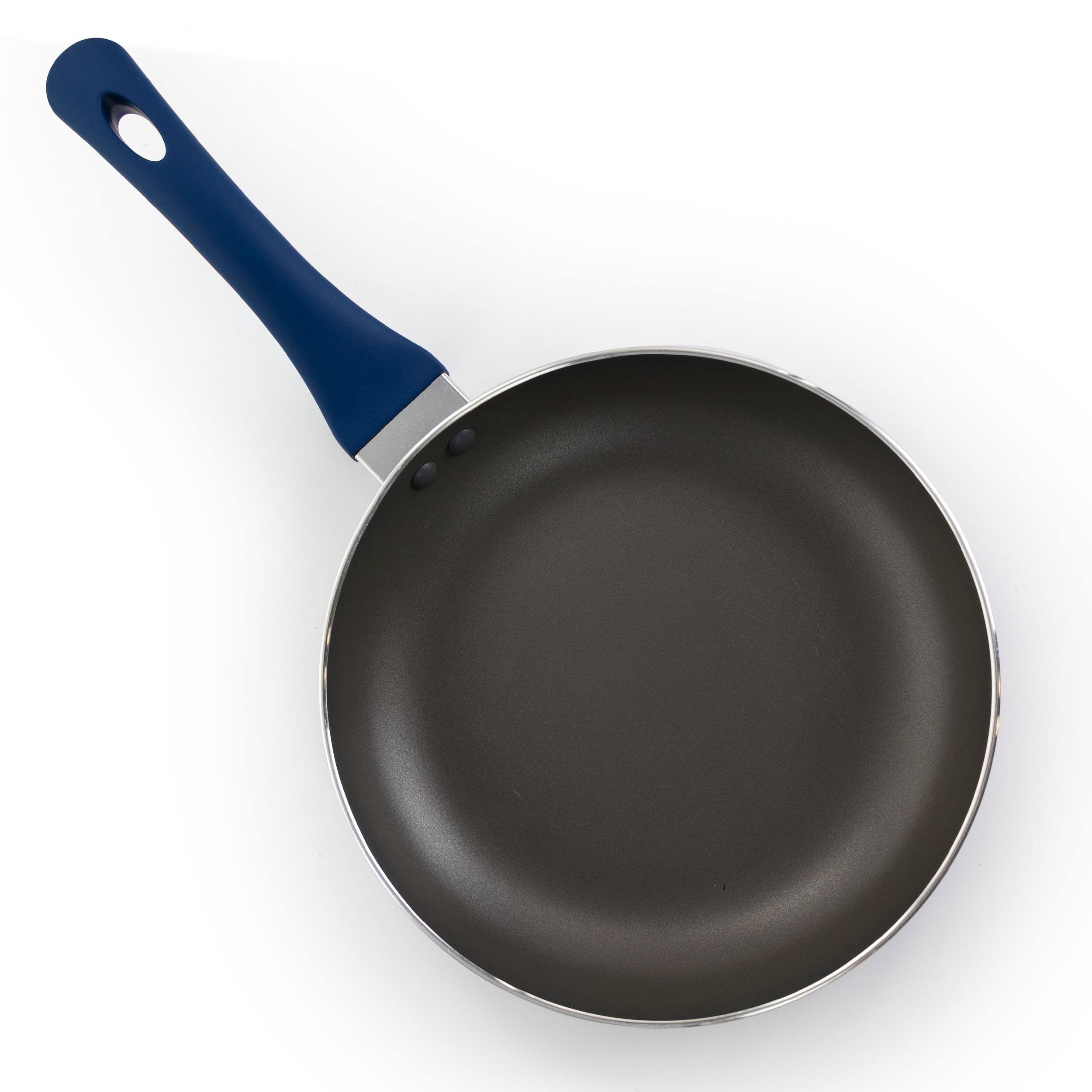 Alt View 8. Gibson - Gibson Home Charmont 9.5 Inch Nonstick Aluminum Frying Pan in Yale Blue - Blue.