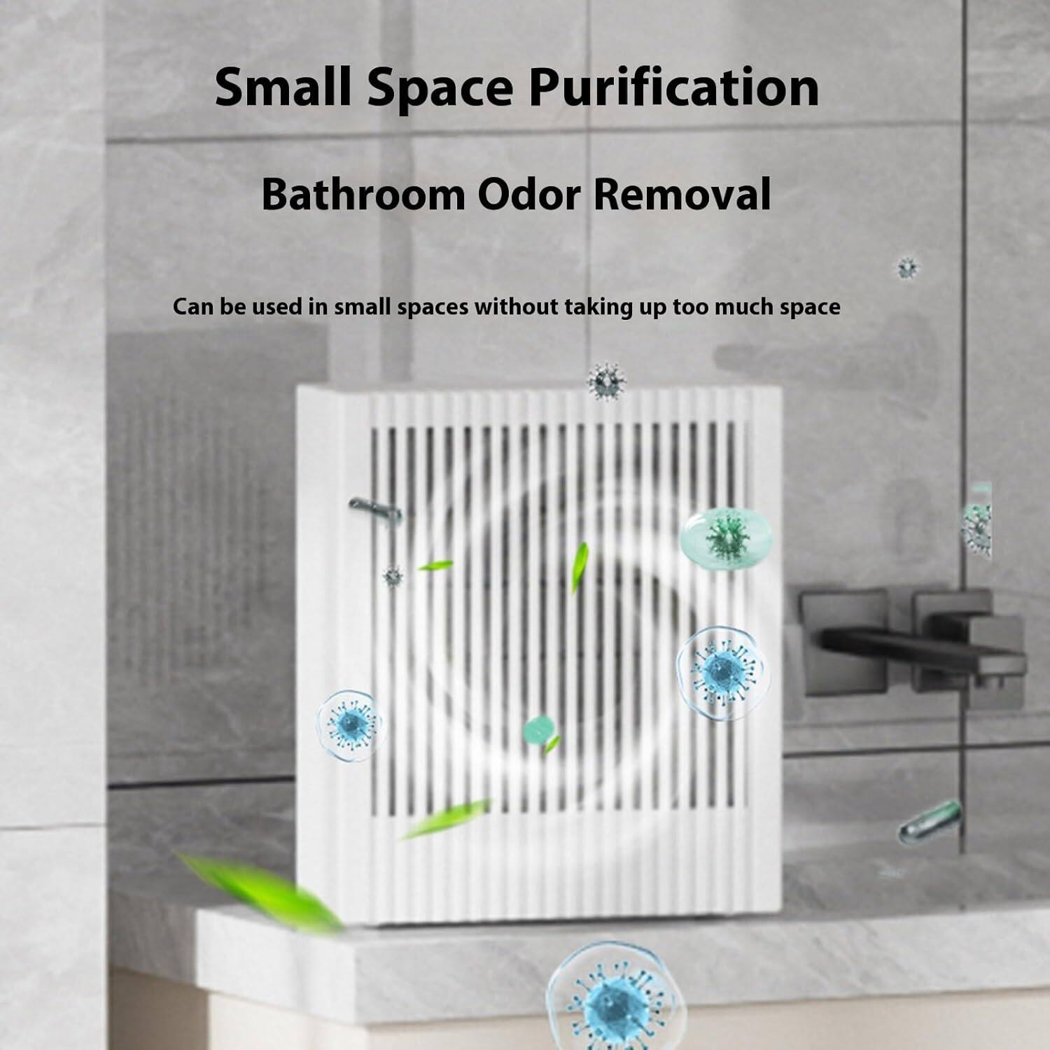 Small Space Purification  
Bathroom Odor Removal  

Can be used in small spaces without taking up too much space