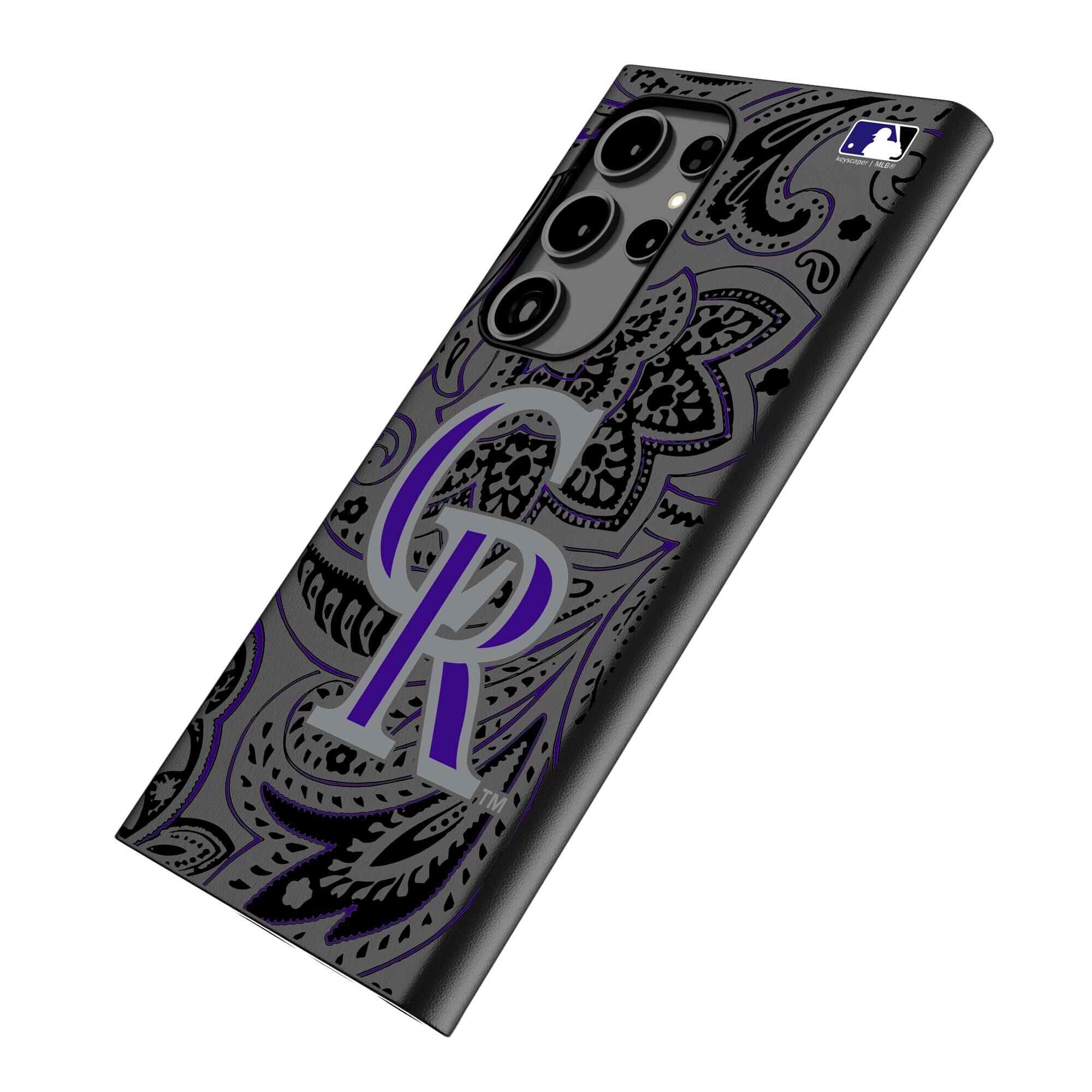 Alt View 1. Keyscaper - Colorado Rockies Paisley Galaxy Magnetic Bump Case - S25 - Black.