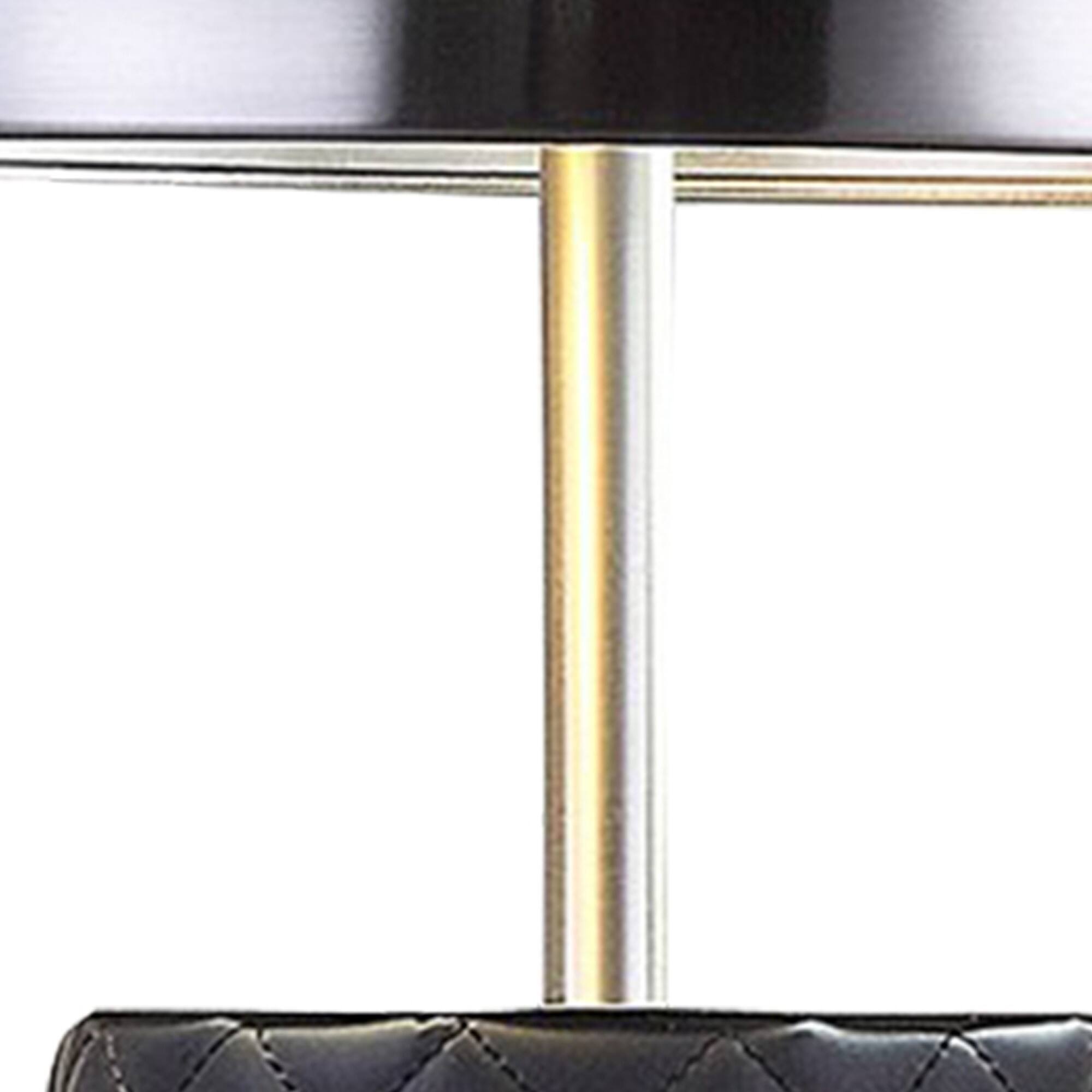 Manhattan Lane Aria 21 Inch Table Lamp, Round, Dome Shade, Faux Leather ...