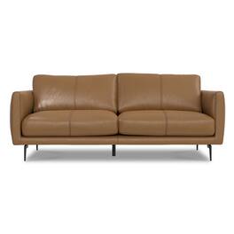 Simpli Home - Stevens Modern, Mid - Century 81 inch Wide Sofa in Butternut Brown Genuine Leather - Butternut Brown