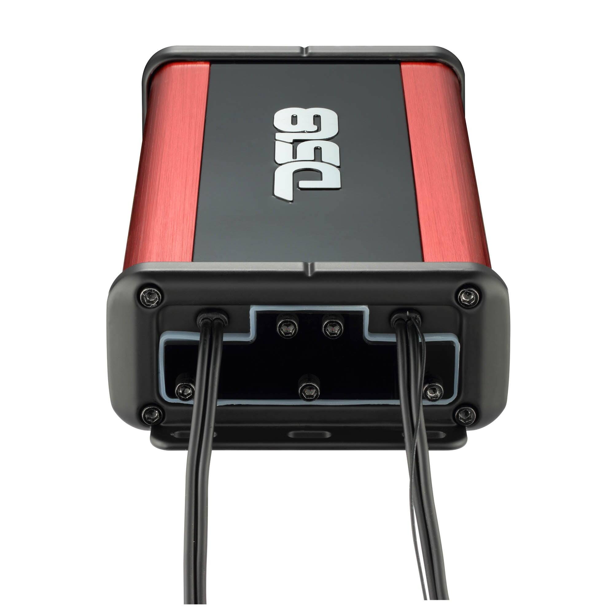 Alt View 2. DS18 Audio - NXL-N 4-Channel Class D Nano Car Amplifier with Marine Rating and Built-in Bluetooth, 4 x 100W RMS at 4 Ohm - Black/Red.