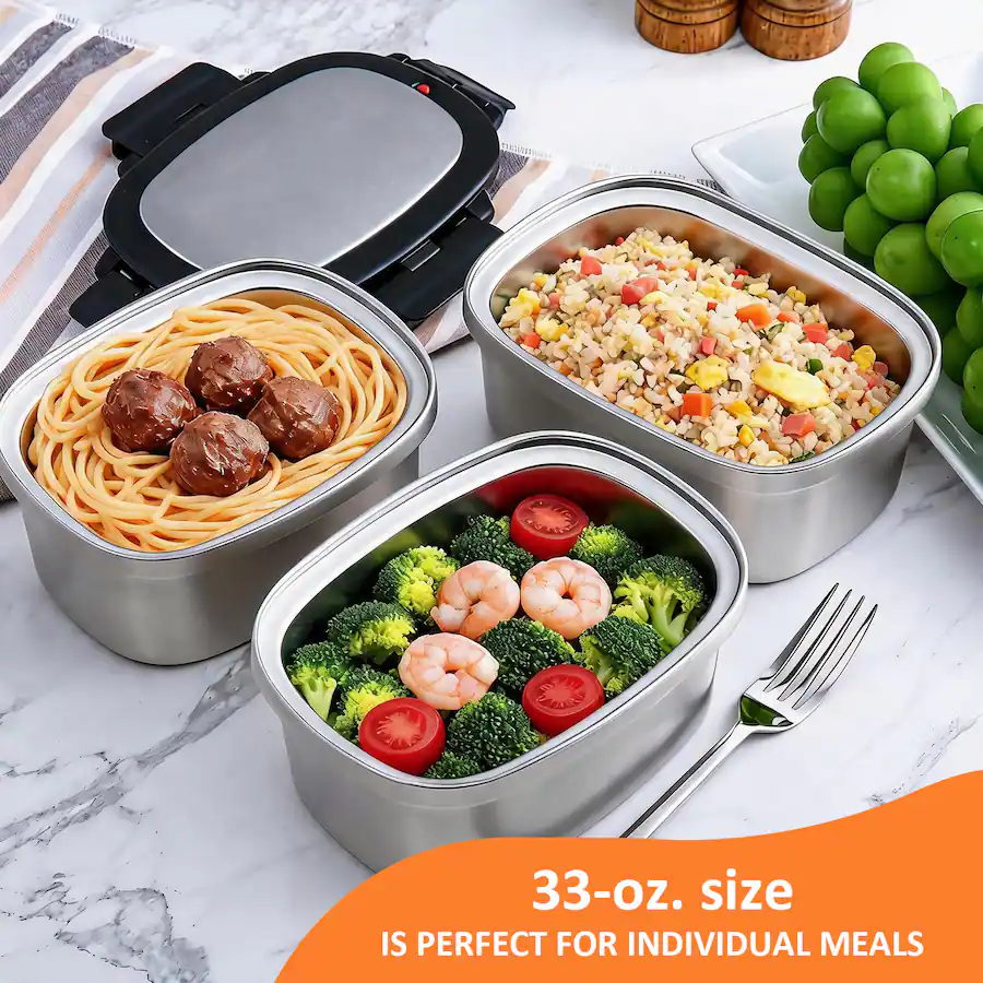 Container Building Slope KOOMADE 304 Stainless Steel Divided Insulated Bento Box, Leakproof ...