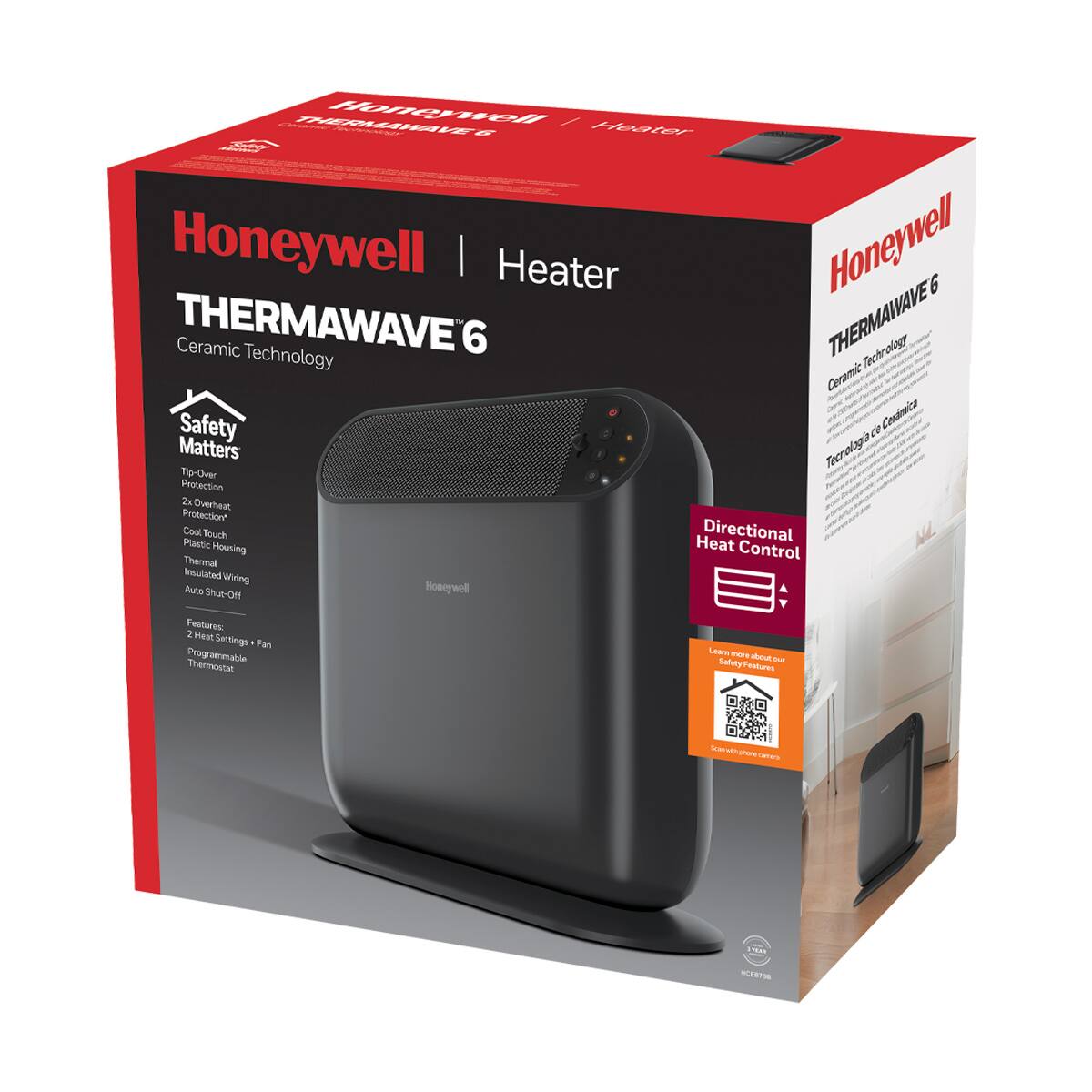 Alt View 17. Honeywell - Honeywell ThermaWave 6 Ceramic Heater - Black.