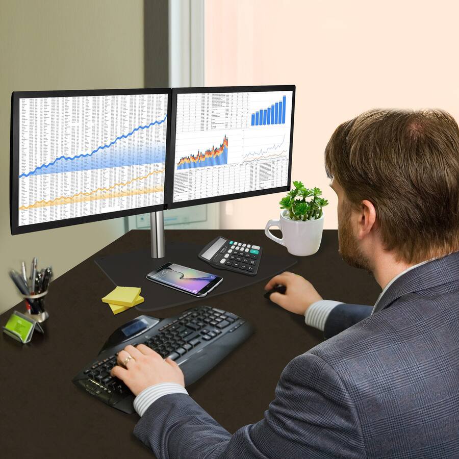 Alt View 1. SIIG - Easy-Adjust Dual Monitor Desk Stand - 13" To 27" - Dual Color.