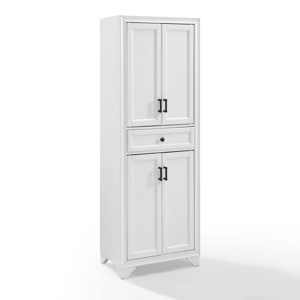 Alt View 3. Crosley Furniture - Tara Kitchen Storage Pantry - Distressed White.