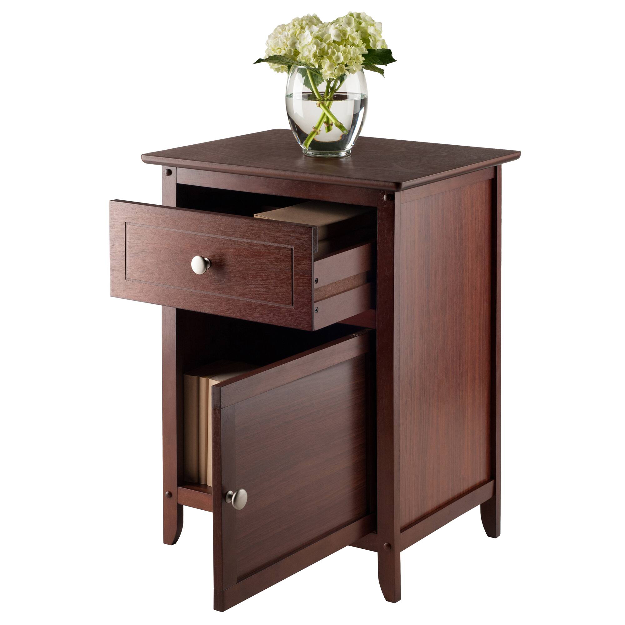 Angle. Winsome Wood - Eugene Accent Table, Nightstand - Walnut.