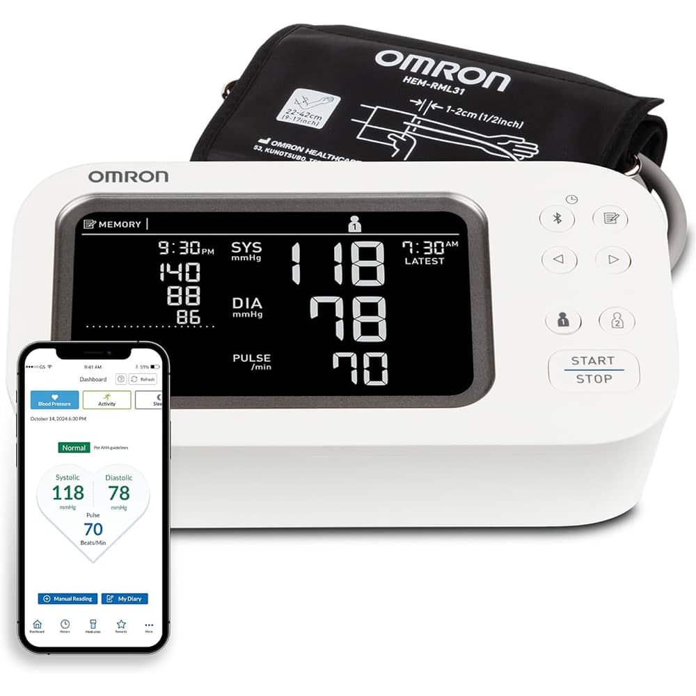 RTMB - Platinum Upper Arm Blood Pressure Monitor, AFib Detection, App Connected - White