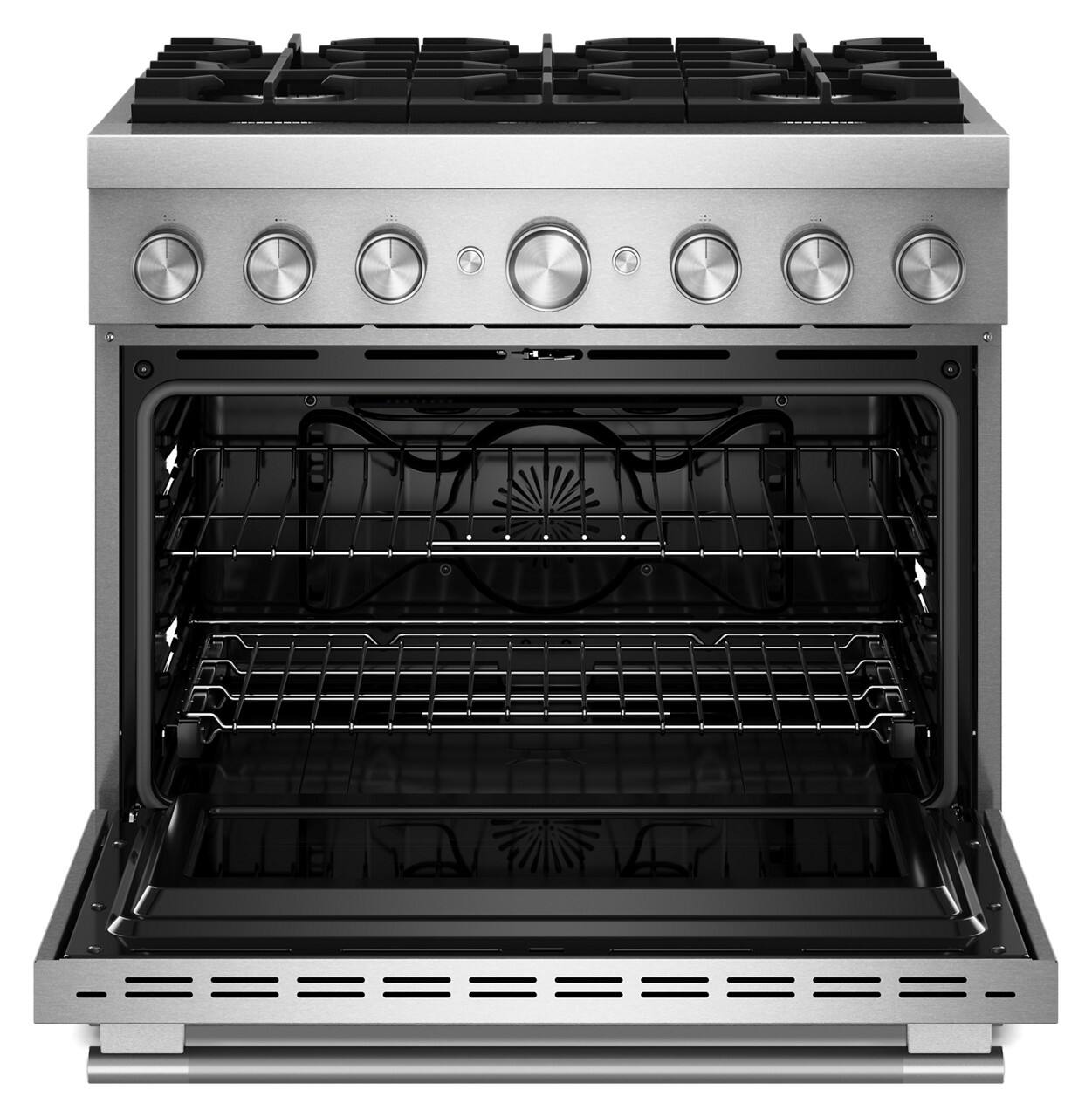 Alt View 15. KitchenAid - Commercial-Style 5.1 Cu. Ft. Freestanding Dual Fuel Range with No Preheat Air Fry Mode - Stainless Steel.