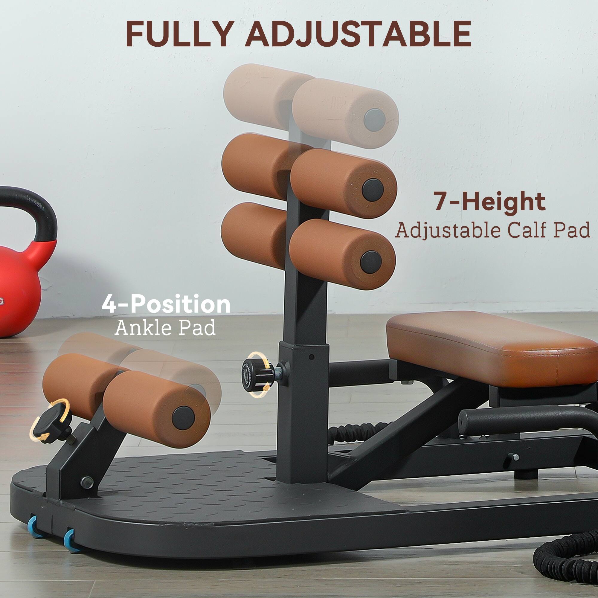 Soozier Foldable Sissy Squat Machine, Hip Thrust Machine with Push