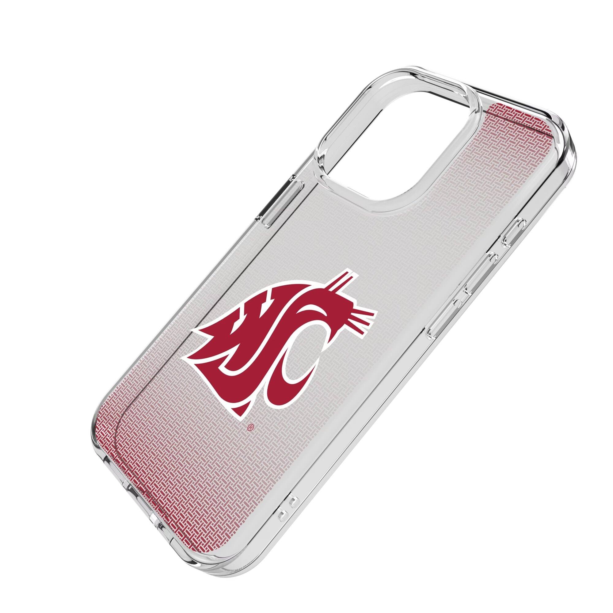 Alt View 1. Keyscaper - Washington State Cougars Linen Logo iPhone Clear Case - 16e - Multicolor.