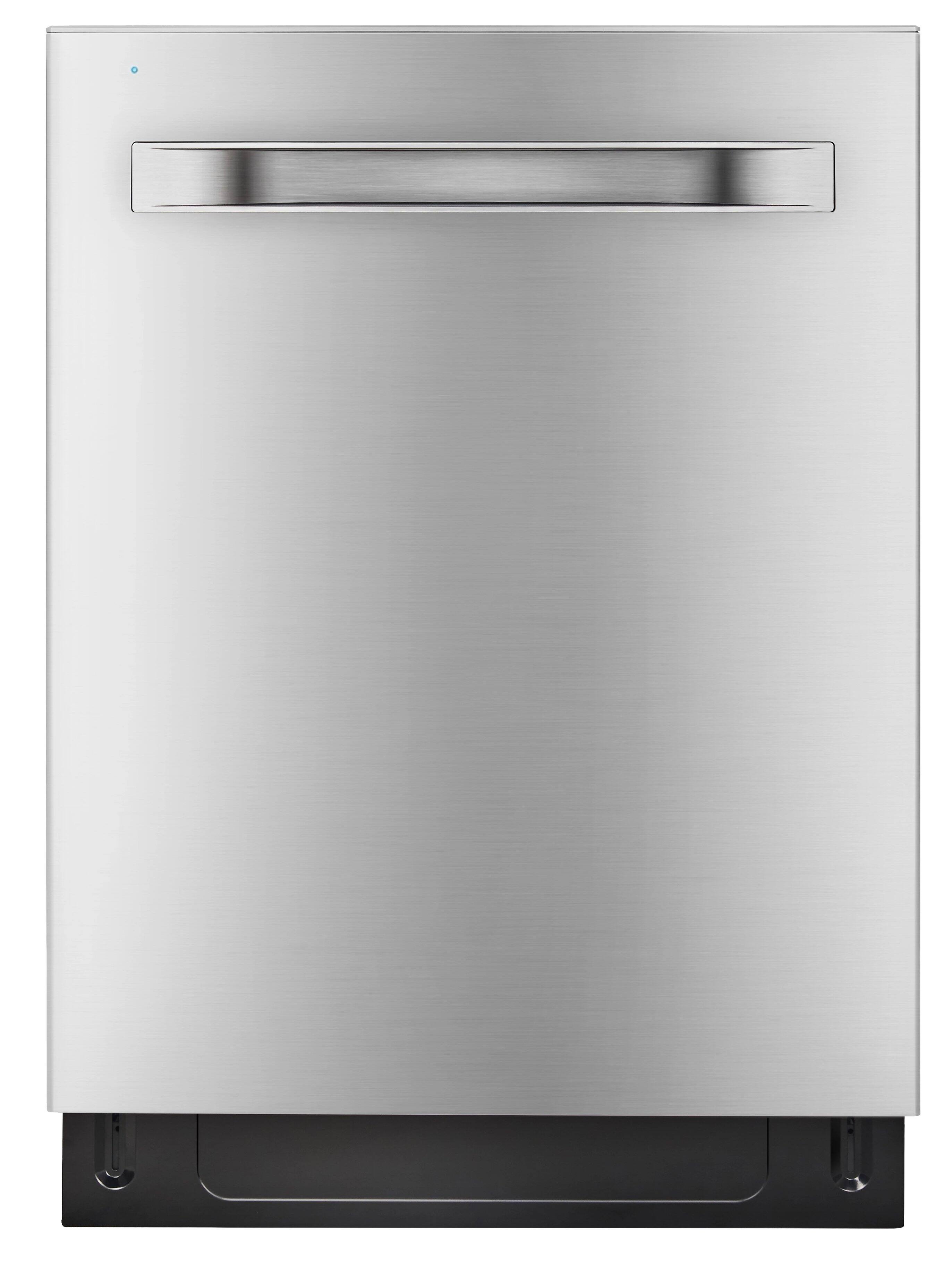 Front. Midea - 24" Top Control Dishwasher with 3-Stage Total Drying, Bottle Wash Zone, 47 dB - Stainless Steel.