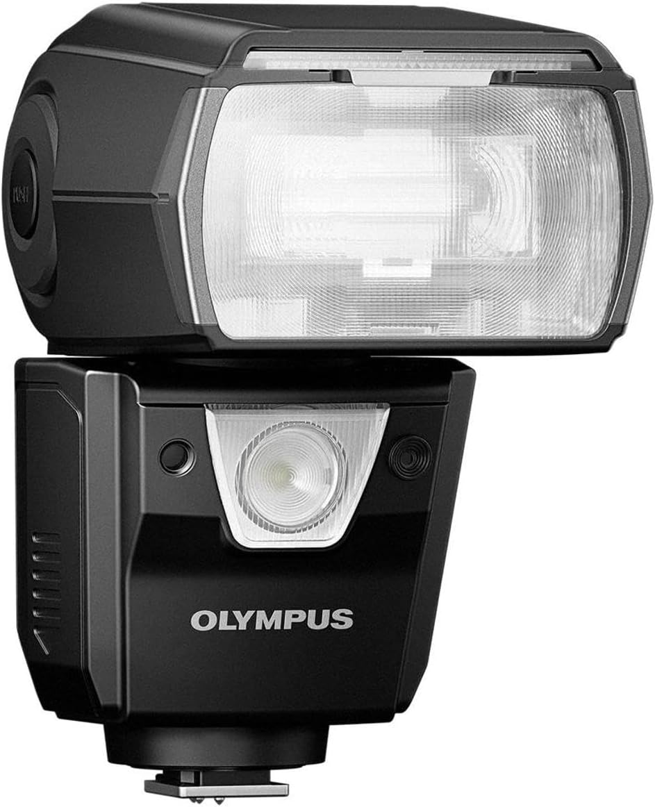 Front. OM System - FL-900R Electronic Flash with Guide Number 58, Wireless Control, LED Video Light & Weather-Sealed Design - Black.