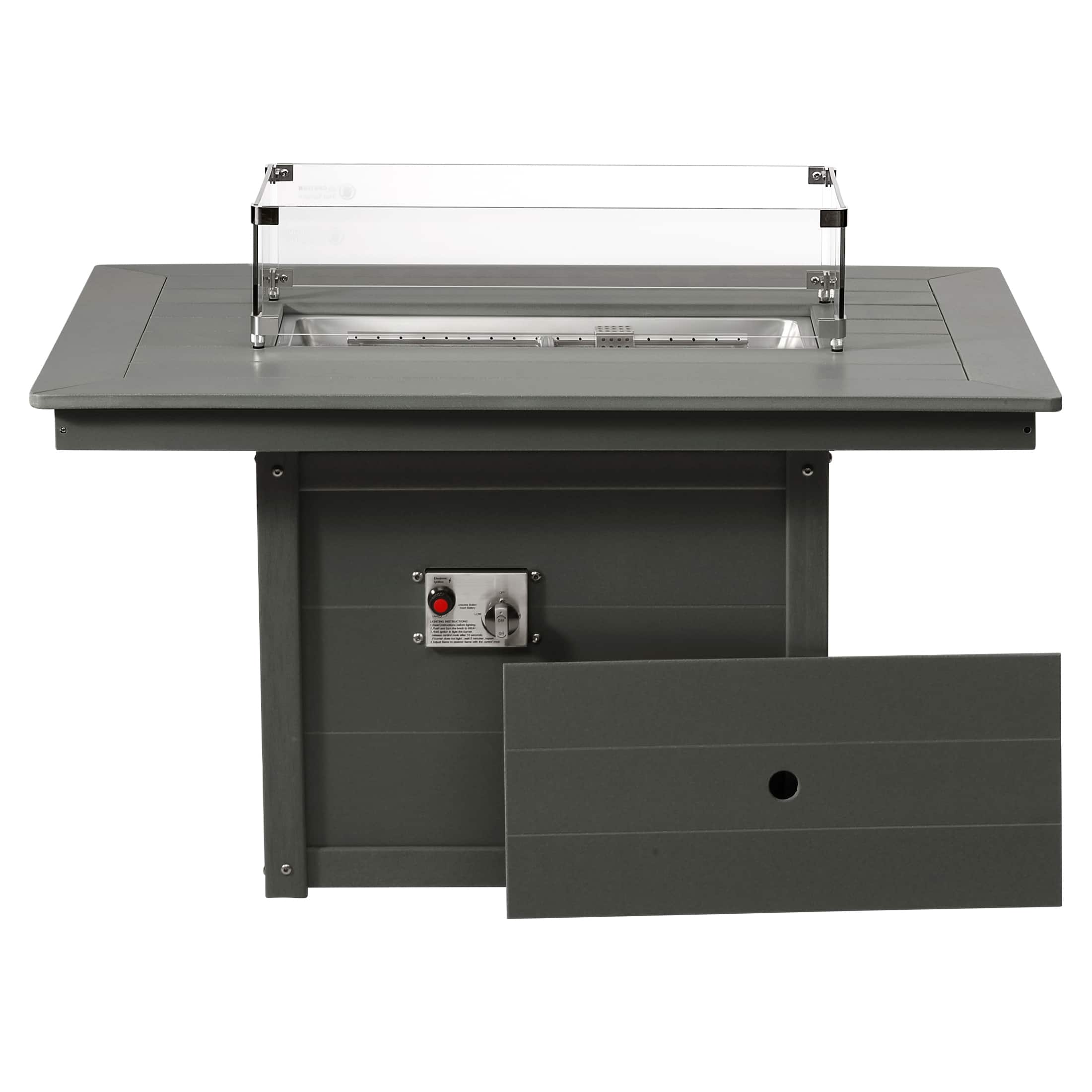 WestinTrends - Helios 46" Modern Outdoor 55,000 BTU Patio Gas Propane Rectangle Deck Fire Pit Table - Gray