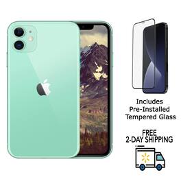 Apple - Refurbished Excellent - iPhone 11 A2111 (Fully Unlocked) 256GB w/ Pre-Installed Tempered Glass - Green