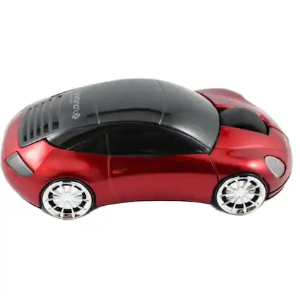 Front. Sanoxy - 2.4GHz Wireless Car Shape Optical Mouse USB Receiver (Red) - Red.