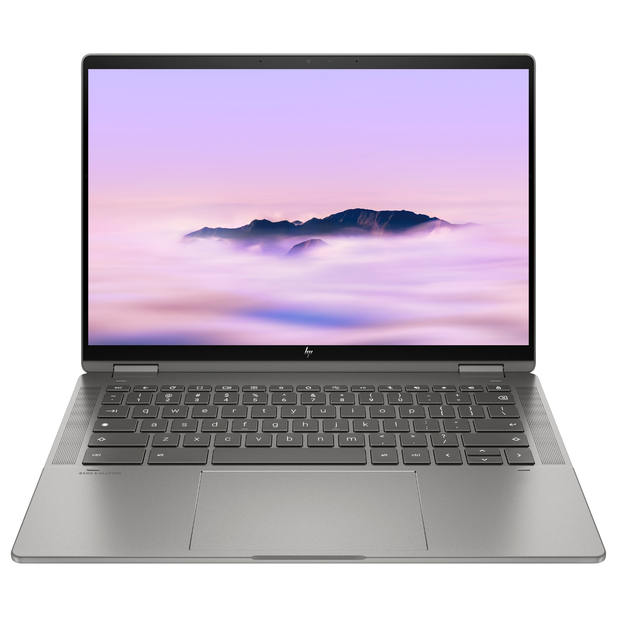 Front. HP - 2-in-1 14" Wide Ultra XGA Touch-Screen Chromebook Plus Laptop with Google AI - Intel Core i3 - 8GB Memory - 256GB SSD - Mineral Silver.