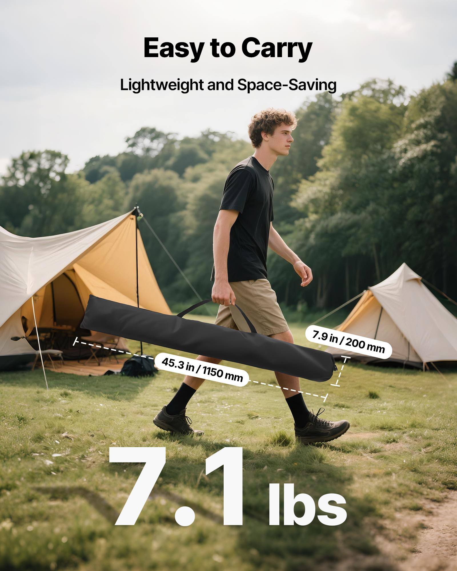 Easy to Carry  
Lightweight and Space-Saving  

45.3 in / 1150 mm  
7.9 in / 200 mm  
7.1 lbs