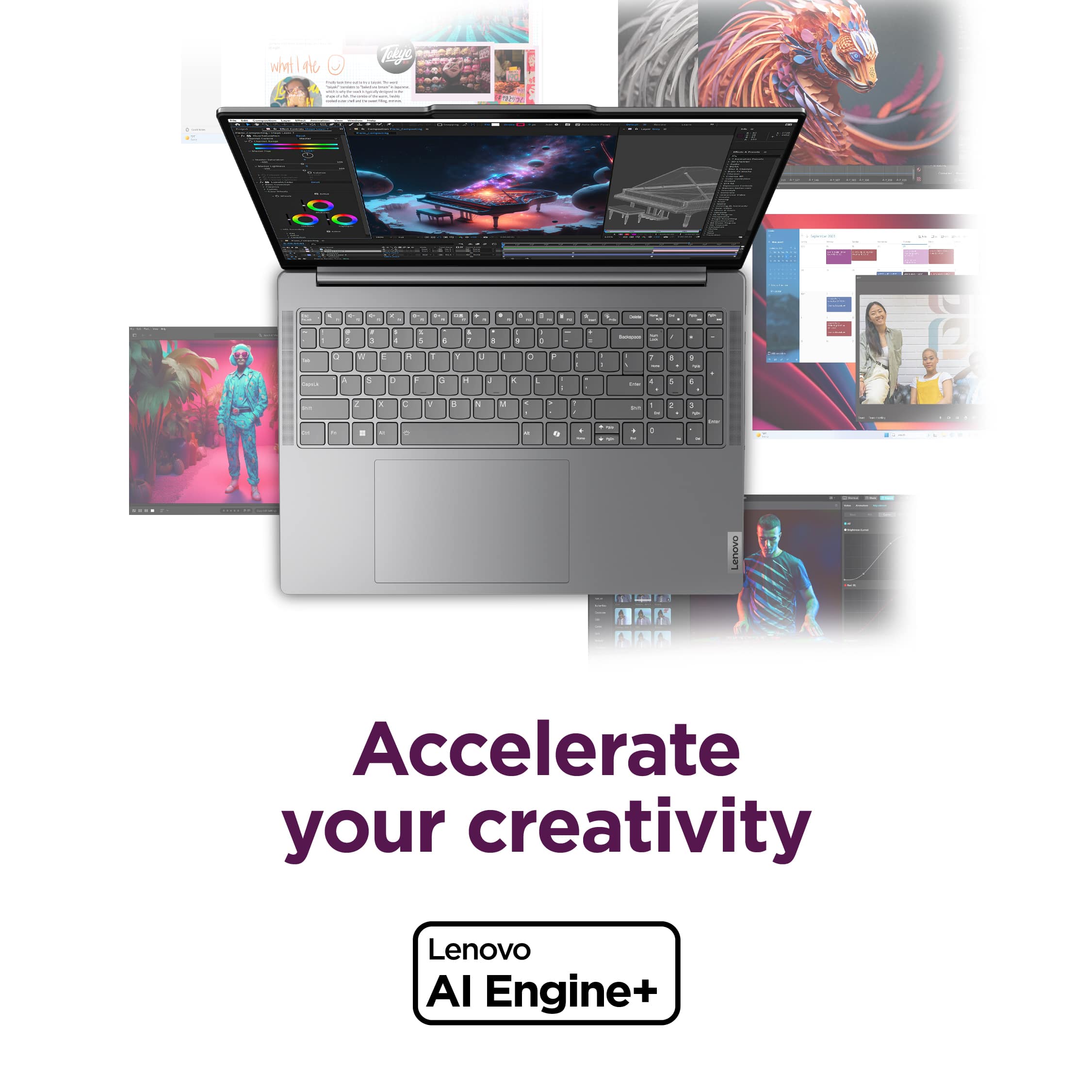Accelerate your creativity with Lenovo AI Engine+.