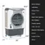 The text on the image is grouped and corrected as follows:

Rating Voltage: 120V/60Hz
Rating Power: 210W
Water Tank Capacity: 45L/12Gallon
Rotation Speed: 1300 100 rpm
Maximum Wind Speed: 8.3m/s
Length of Wire: 17" 26" 59inch