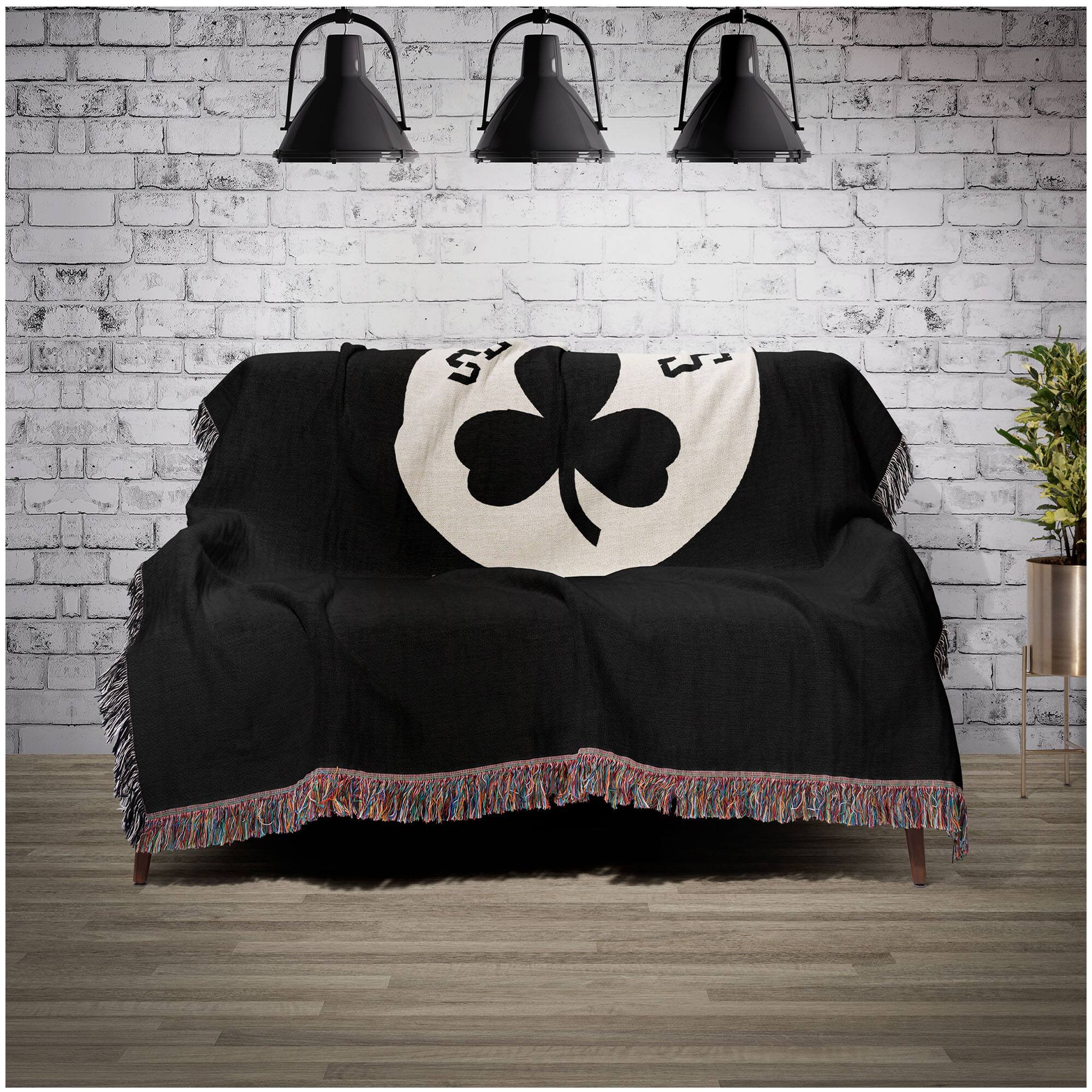 Alt View 1. Chad & Jake - Boston Celtics Woven Blanket - Black.