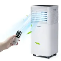 Costway 6000 BTU (10000 BTU ASHRAE) Portable Air Conditioner 3-in-1 Air Cooler w/Dehumidifier & Fan Mode - White - Front_Zoom