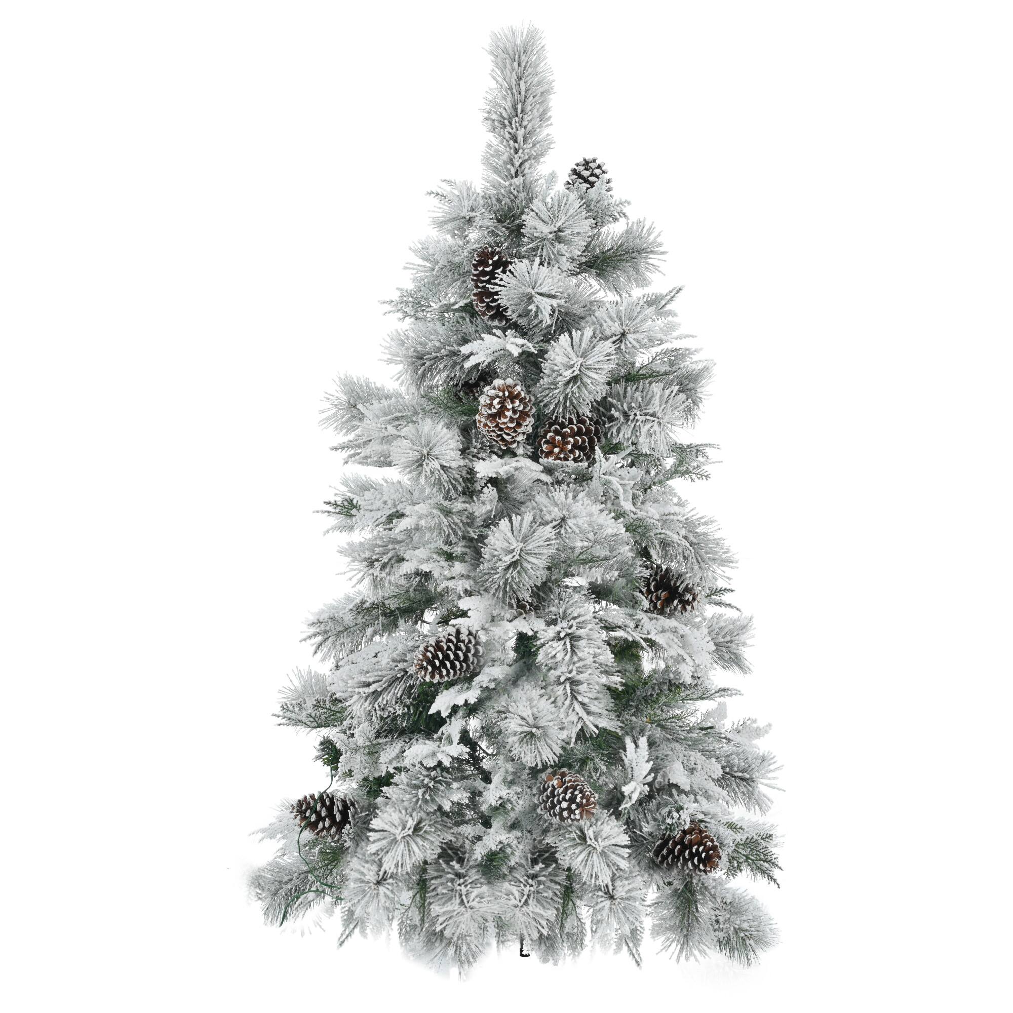Alt View 2. Tiramisubest - 4FT Pre-Lit Snow Flocked Artificial Christmas Tree with 170 Branch Tips,120 Multi-Color LED Lights,11 Flashing Modes - White+Green.