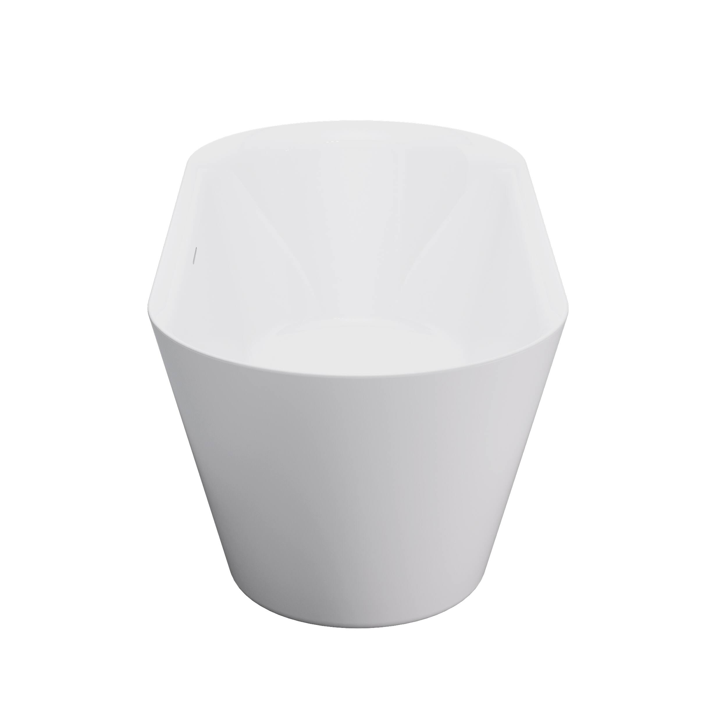 Alt View 9. WELLFOR - Sable 66 in. Acrylic Flat Bottom Double Ended Freestanding Soaking  Bathtub with Drain and Overflow - White.
