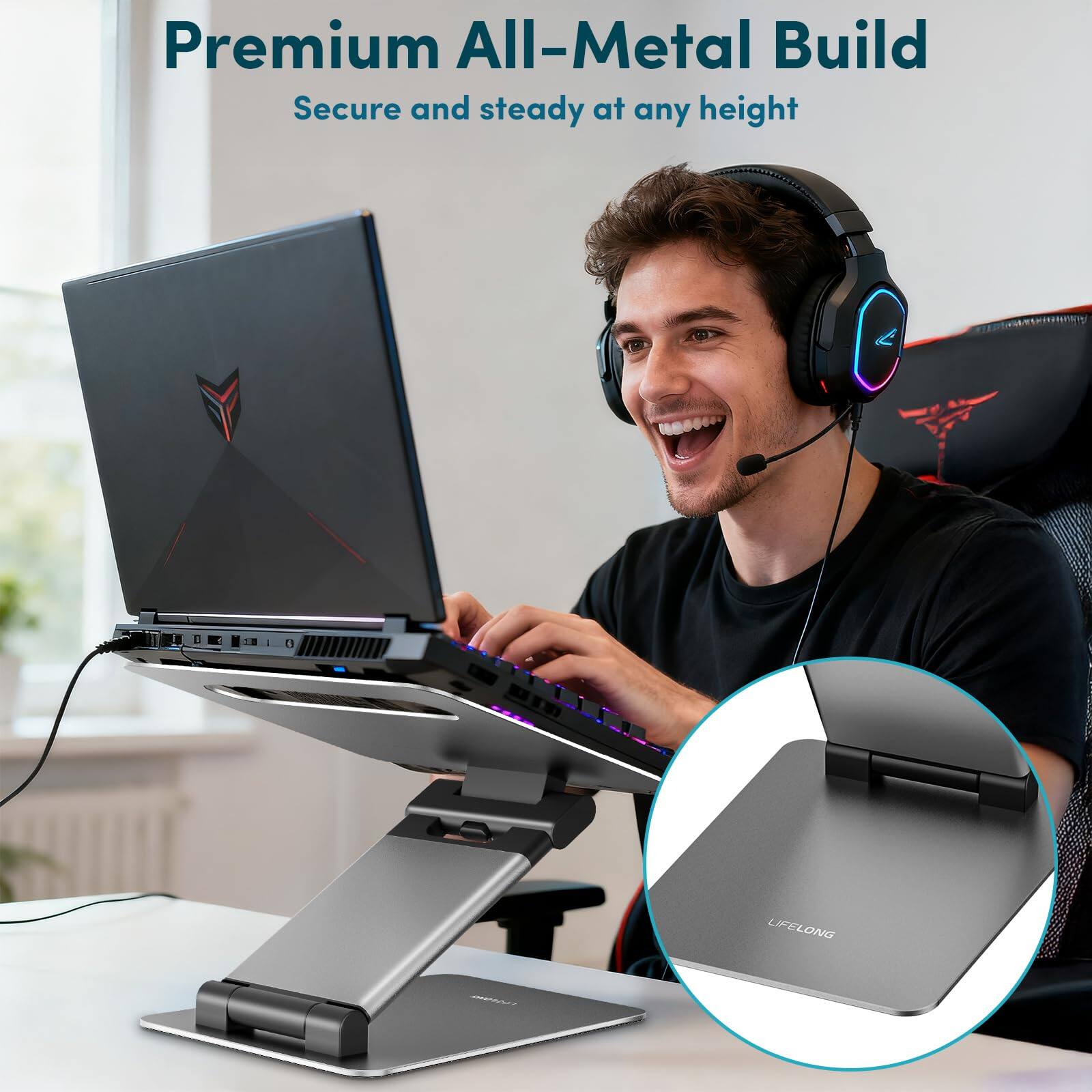 Premium All-Metal Build  
Secure and steady at any height