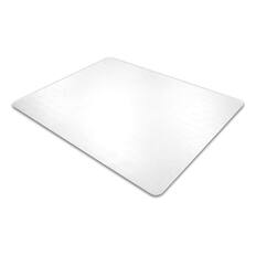 Front. Floortex - Valuemat Plus Polycarbonate Rectangular Chair Mat for Low Pile Carpets - 30" x 48" - Clear.