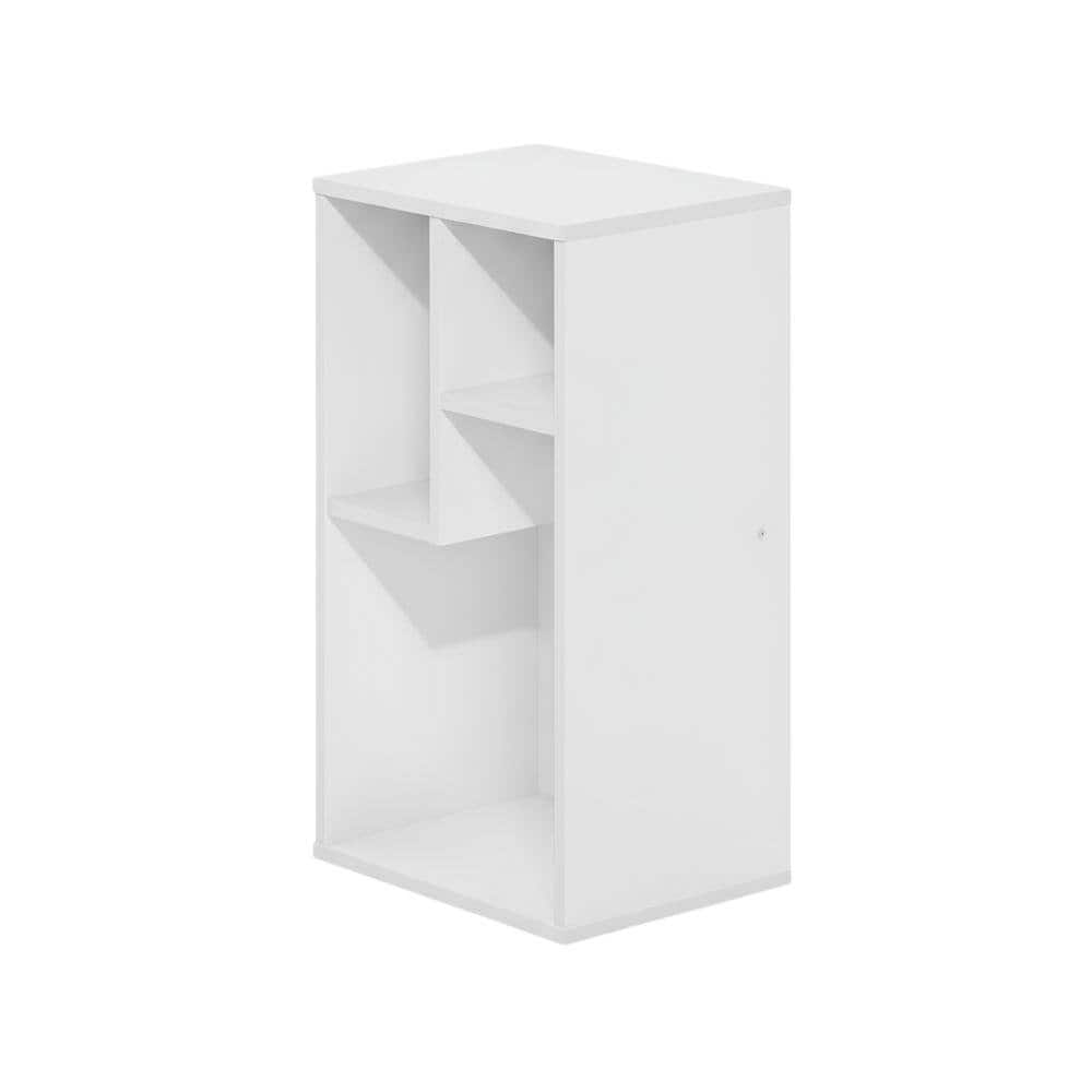 FurniFact - Wood Bookcase with Adjustable Shelves and Modern Design for Living Room - White