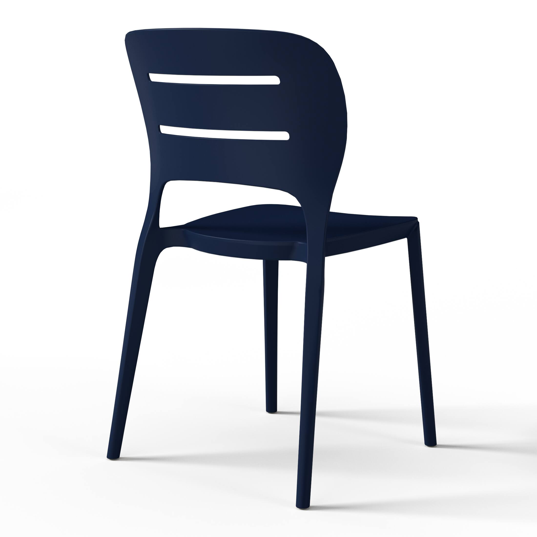 Alt View 2. WestinTrends - WestinTrends Playa Outdoor Modern Stackable Plastic Patio Dining Side Chairs (Set of 2) - Navy Blue.