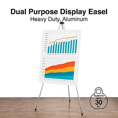 Dual Purpose Display Easel  
Heavy Duty, Aluminum  
Supports up to 30 lbs.