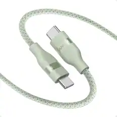 Front. Anker - Anker Nano USB C Cable Softline 240W Flexible Multi-Color Braided Cord - Green.
