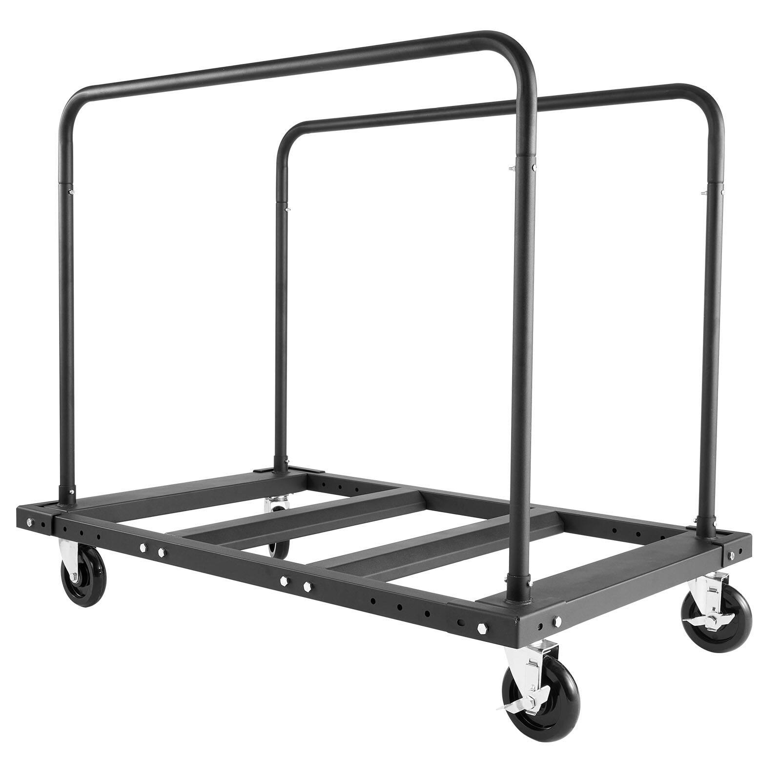 Left. LOVMOR - 1800-Lb Drywall Panel Cart with Tie-Down Strap, 2 Side Rails and 5 in. Swivel Casters - Black.