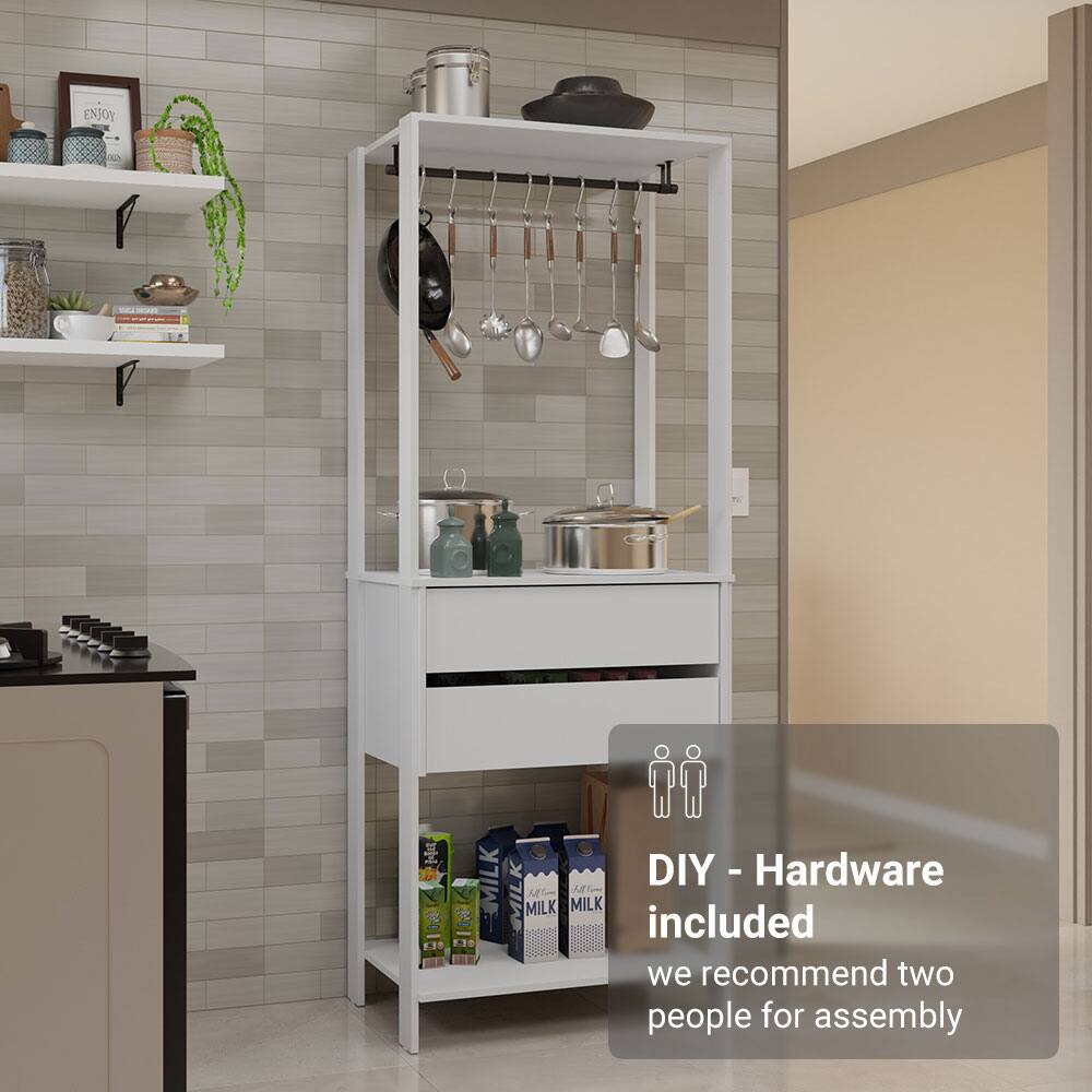 DIY - Hardware included  
we recommend two people for assembly