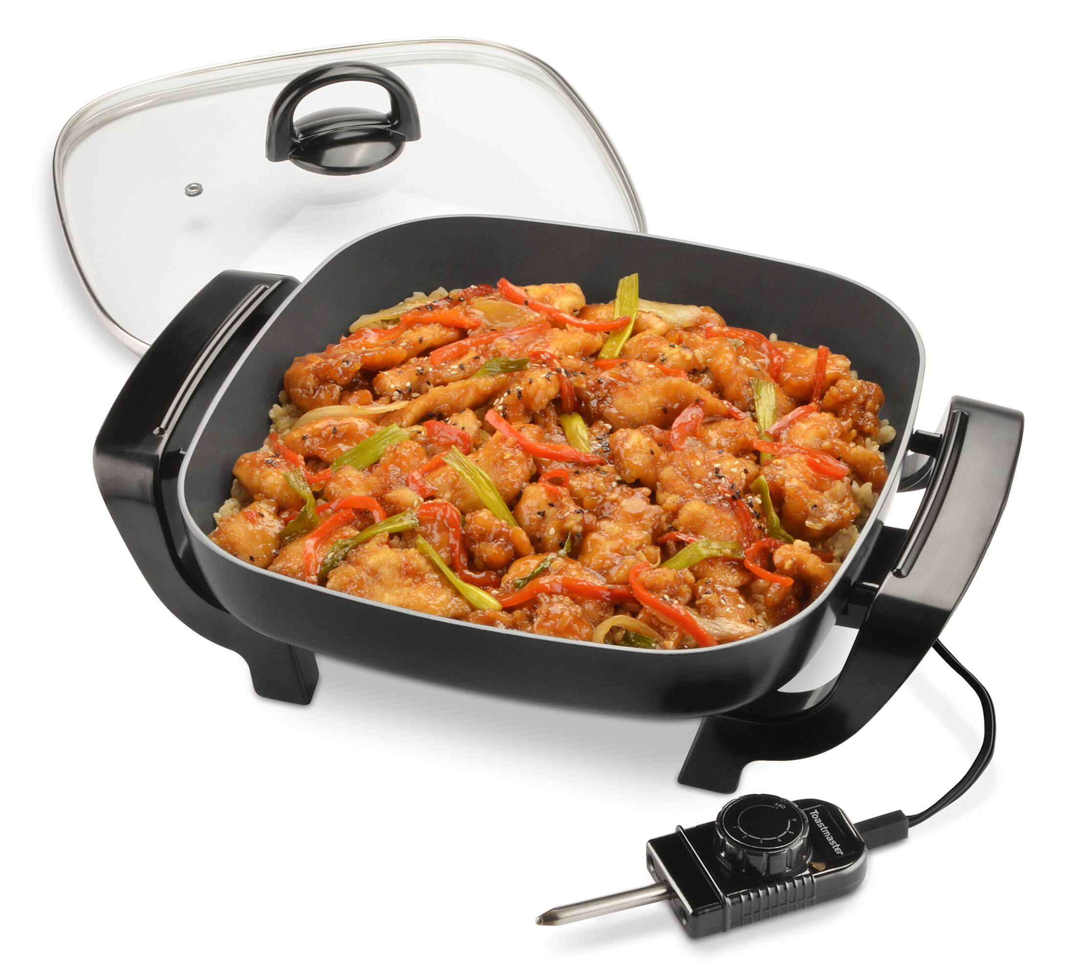 Angle. Toastmaster - 12 Inch Nonstick Electric Skillet - Black.