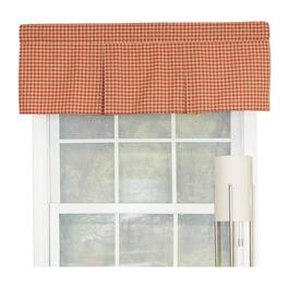 RLF Home - Le Fleur Pleated 100% Cotton with Fully Lined 3" Rod Pocket Valnance for Windows 42" x 15" - Coral