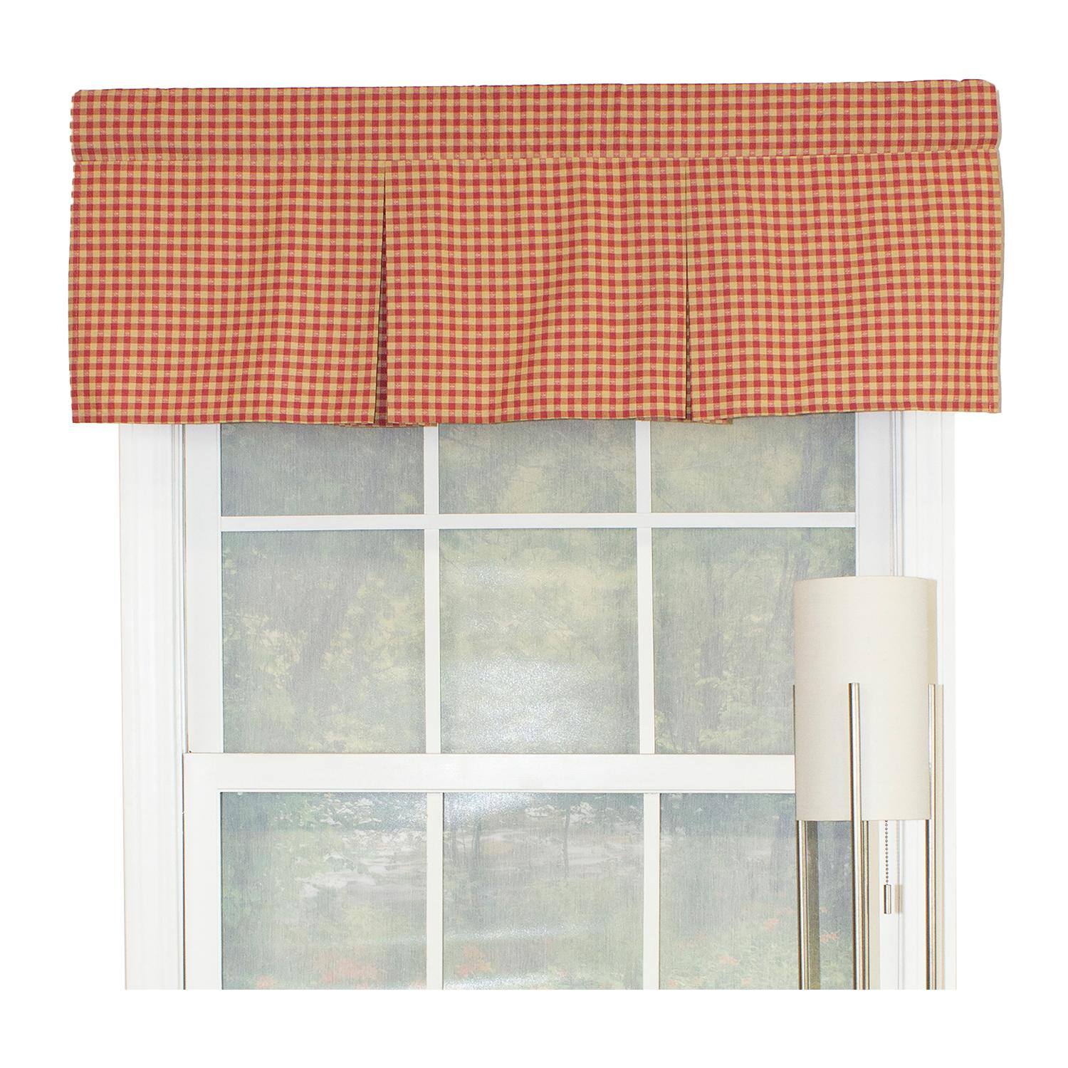 Front. RLF Home - RLF Home Le Fleur Pleated  100% Cotton with Fully Lined 3" Rod Pocket Valnance for Windows 42" x 15" Coral - Coral.