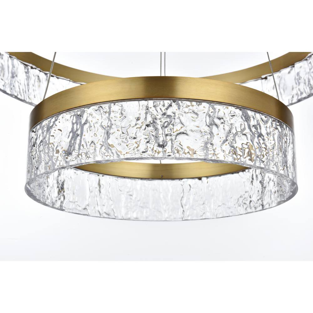 Alt View 8. Elegant Lighting - Linden 22 inch Adjustable LED chandelier in Satin Gold - Satin Gold.