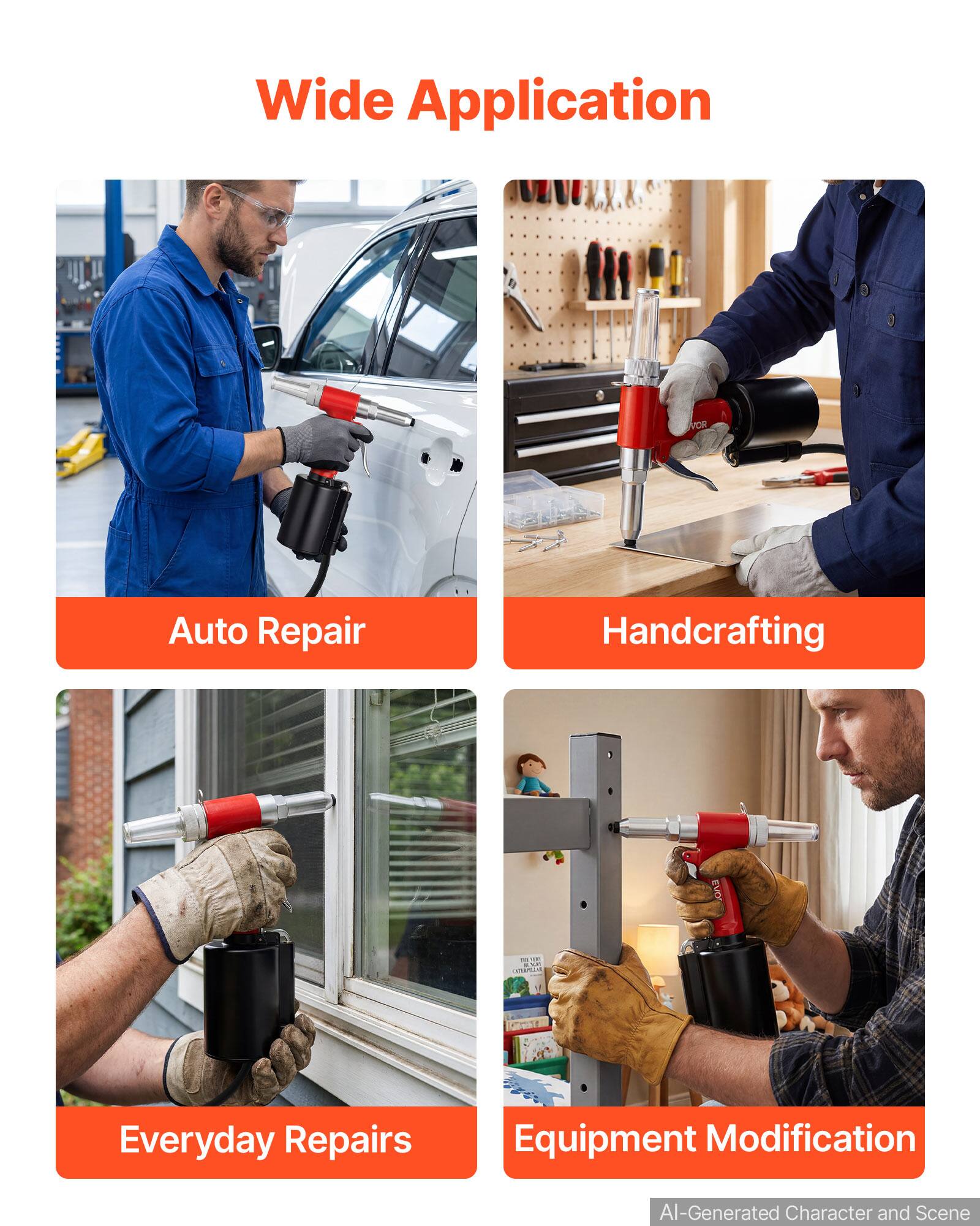Wide Application

Auto Repair

Handcrafting

Everyday Repairs

Equipment Modification

AI-Generated Character and Scene