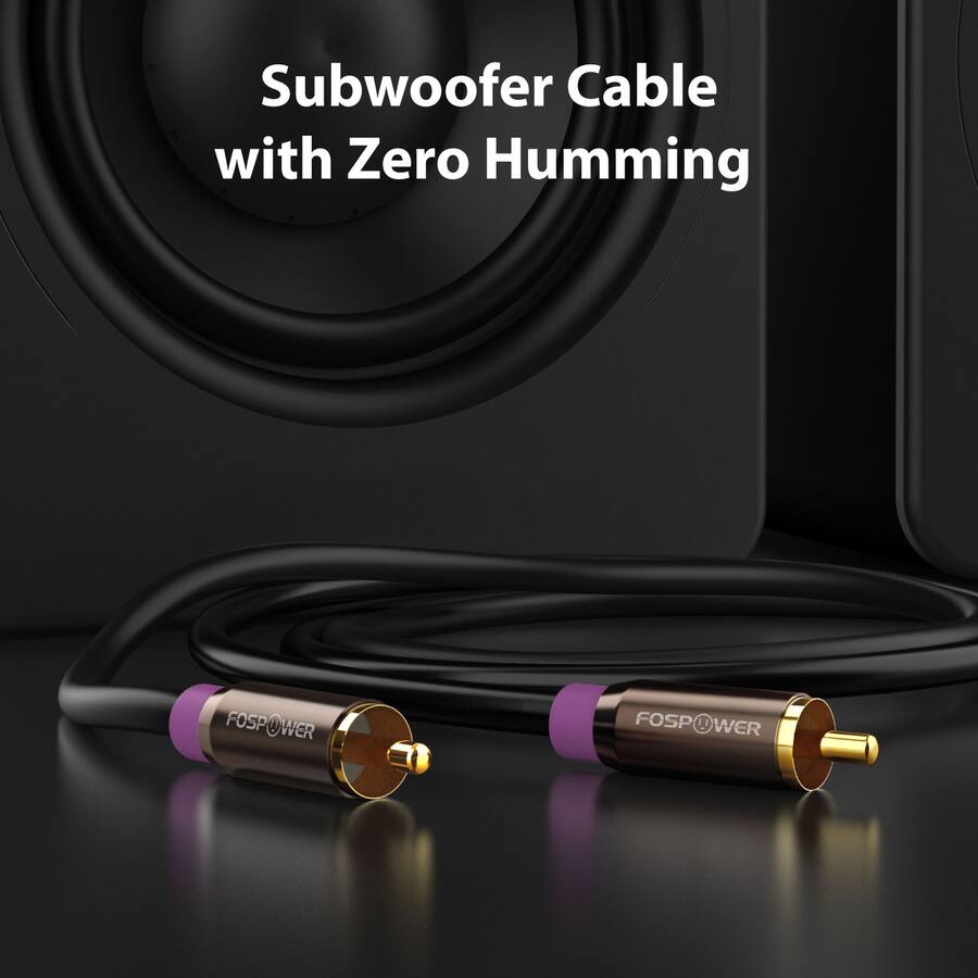 Hum Cable FosPower RCA to RCA Cable 35ft RCA Audio Cable, 24K Gold Plated ...